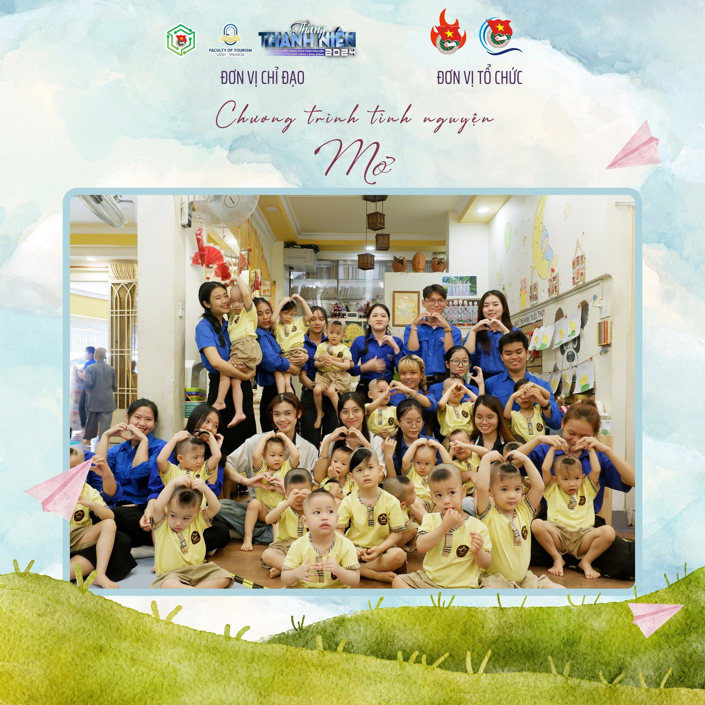 Thủy Nguyên cùng các bạn sinh viên tham gia Chương trình tình nguyện “MƠ” tại Mái ấm Chúc Từ.