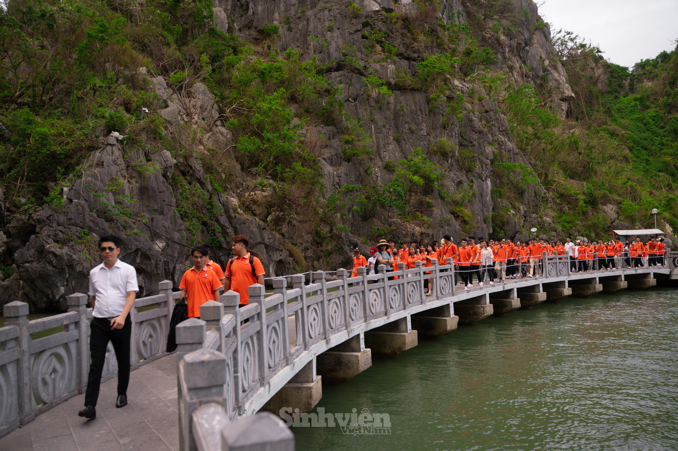 Sắc cam Đại Nam 'đổ bộ' đảo Cầu Gỗ - điểm cực Tây của khu Di sản thế giới Vịnh Hạ Long.