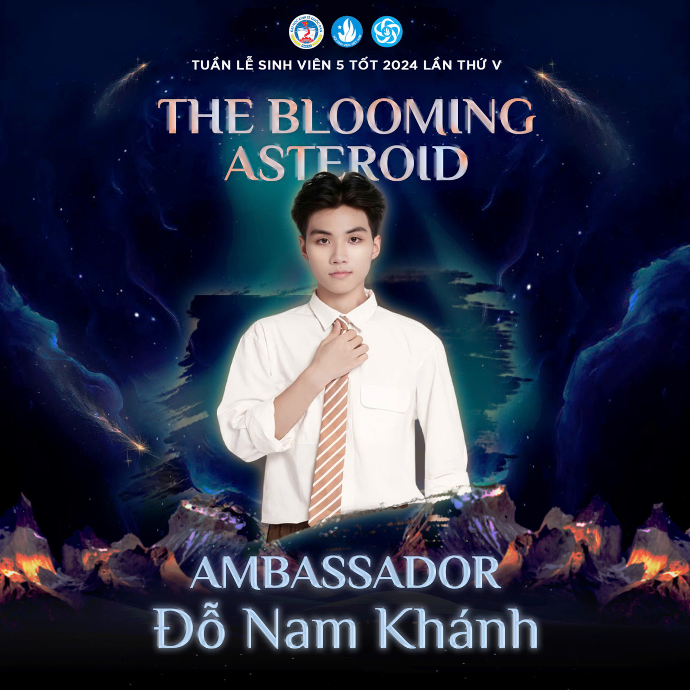 Nam Khánh là Đại sứ Truyền thông cho Tuần lễ Sinh viên 5 tốt 2024 tại Trường Đại học Kinh tế Quốc dân. Nam Khánh là Đại sứ Truyền thông cho Tuần lễ Sinh viên 5 tốt 2024 tại Trường Đại học Kinh tế Quốc dân.