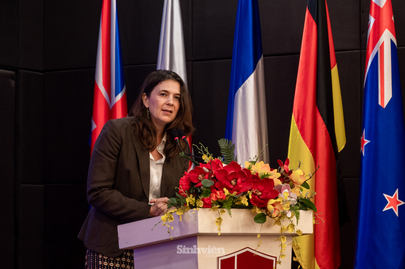 Bà Isabelle Mulin - Giám đốc Chương trình Cơ quan Phát triển Quốc tế Hoa Kỳ tại Việt Nam chia sẻ tại diễn đàn.