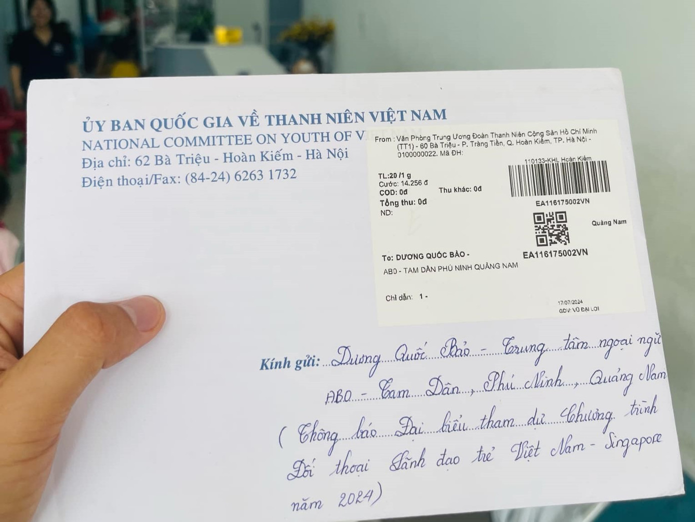 Chàng trai xứ Quảng vinh dự được mời tham gia chương trình Đối thoại lãnh đạo trẻ Việt Nam - Singapore năm 2024.