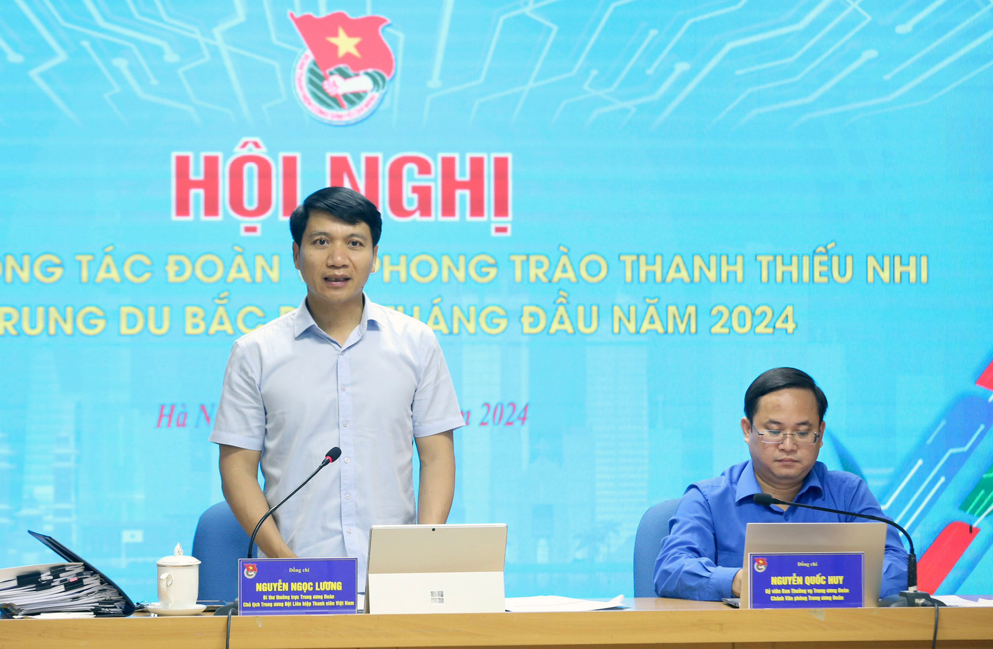 Anh Nguyễn Ngọc Lương phát biểu kết luận tại hội nghị. Ảnh: Bảo Anh