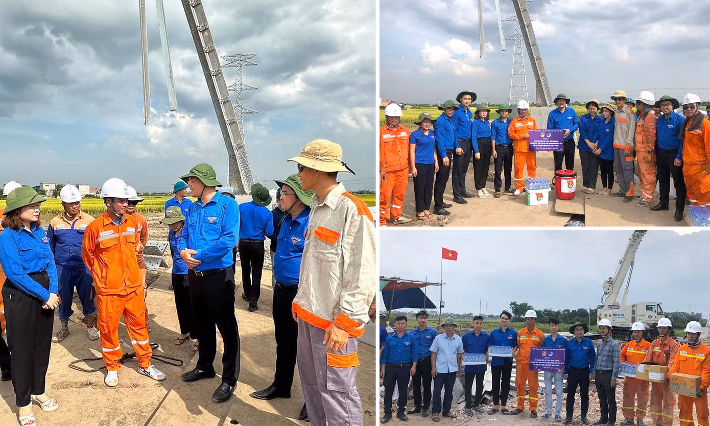 Đoàn công tác Tỉnh Đoàn Thái Bình khảo sát, thăm động viên tại các điểm thực hiện dự án. Ảnh: TĐTB