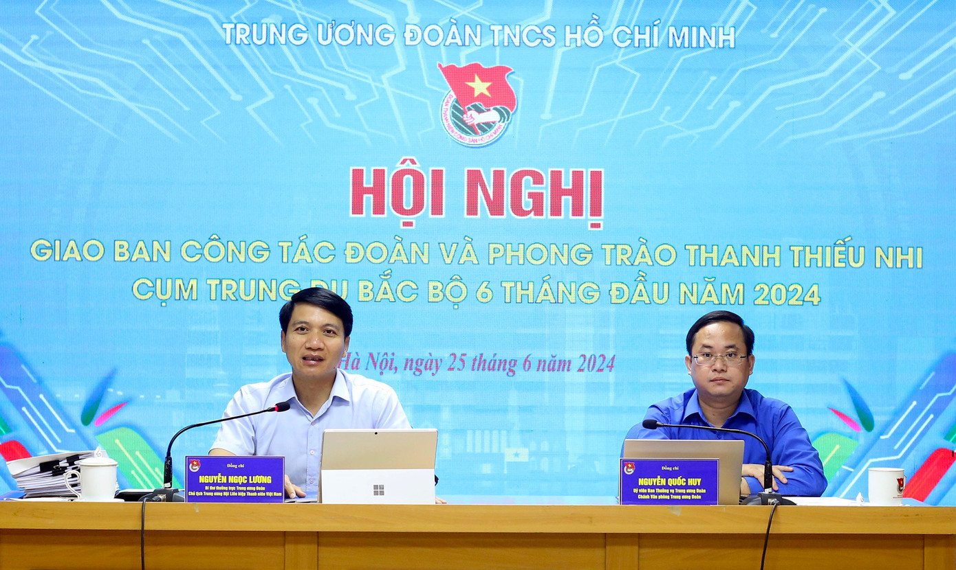 Anh Nguyễn Ngọc Lương - Bí thư thường trực T.Ư Đoàn chủ trì hội nghị. Ảnh: Bảo Anh