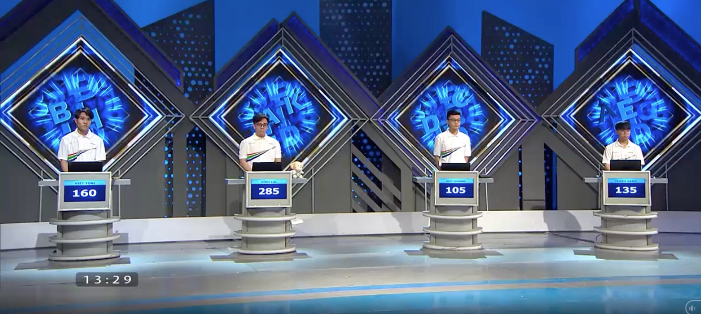 Điểm số các thí sinh thay đổi sau 4 câu hỏi Tăng tốc.