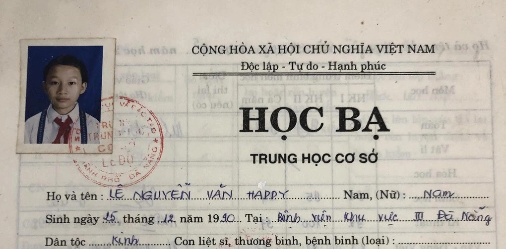 Tên độc lạ của Lê Nguyễn Văn Happy (Ảnh: NVCC).