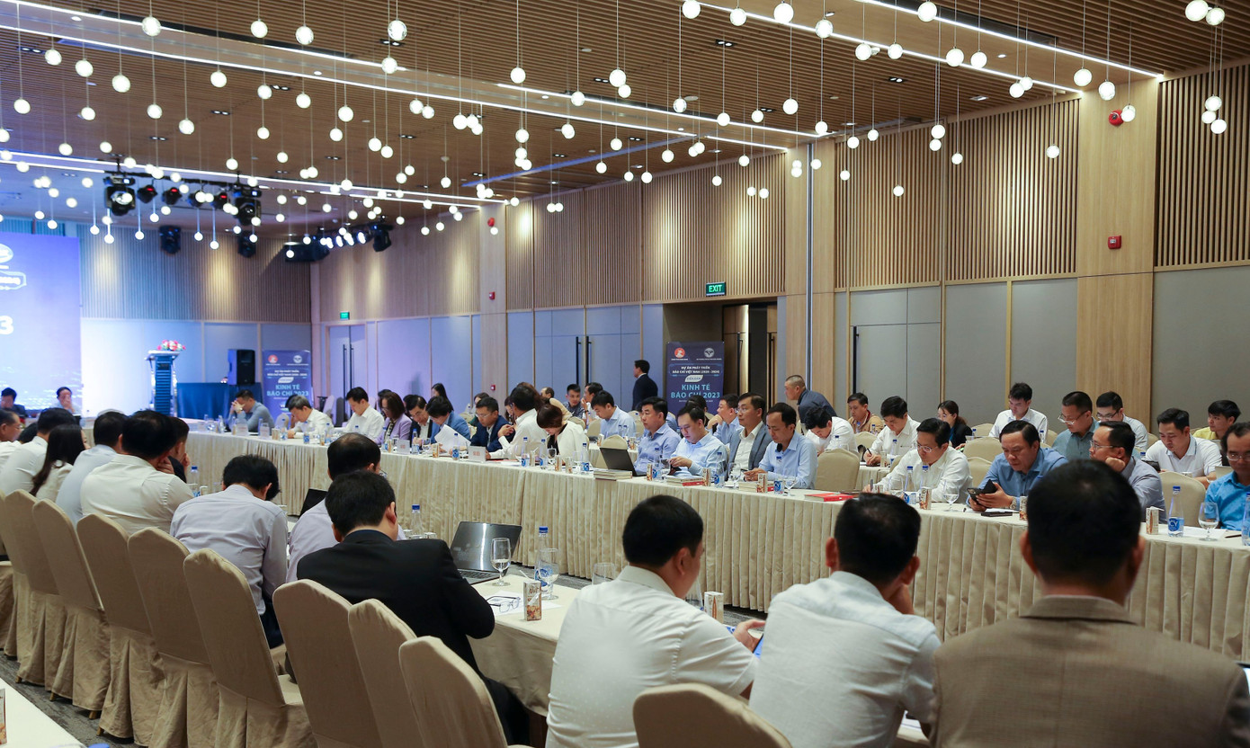 Quang cảnh Diễn đàn Kinh tế báo chí năm 2023. Ảnh: Trương Định Quang cảnh Diễn đàn Kinh tế báo chí năm 2023. Ảnh: Trương Định