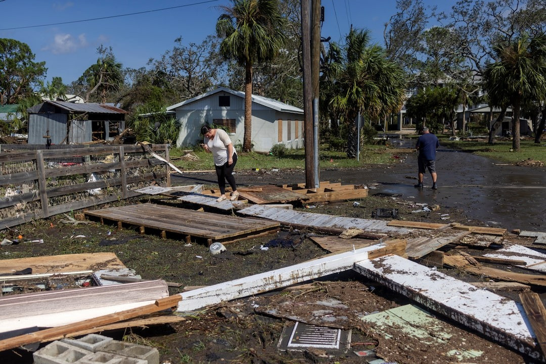 Cảnh tượng tan hoang sau bão ở Florida. (Ảnh: Reuters) Cảnh tượng tan hoang sau bão ở Florida. (Ảnh: Reuters)