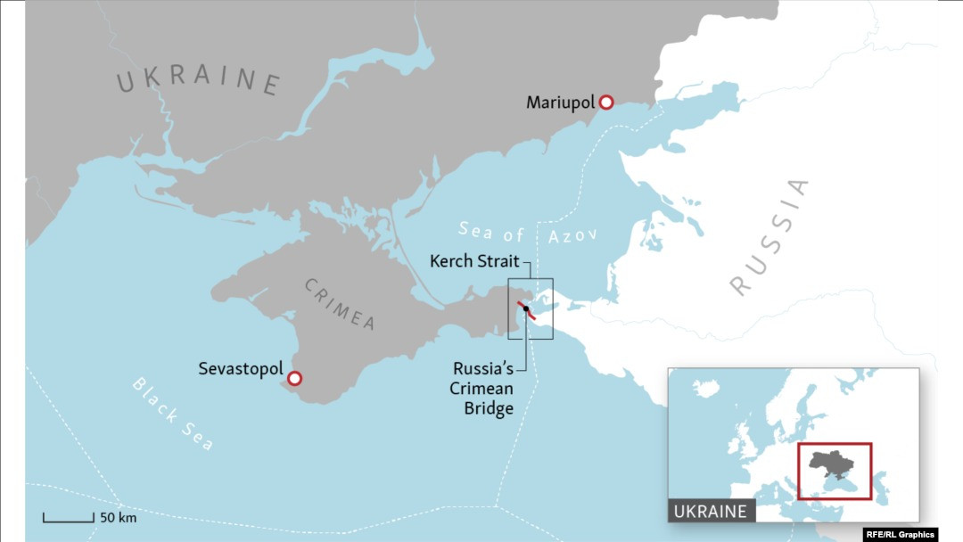 Biển Đen và Biển Azov. (Ảnh: RFE)