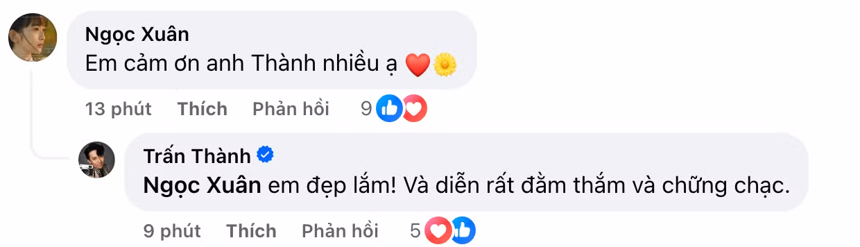 Đạo diễn/ nhà sản xuất phim Trấn Thành dành lời khen cho Ngọc Xuân.