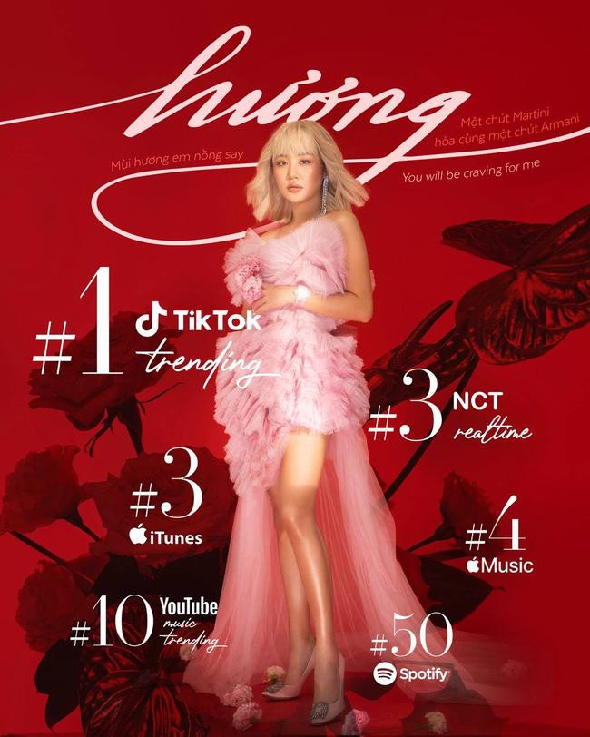 Hương remix liên tiếp đạt được những thành tích "đáng nể" trên các BXH âm nhạc. Hương remix liên tiếp đạt được những thành tích "đáng nể" trên các BXH âm nhạc.