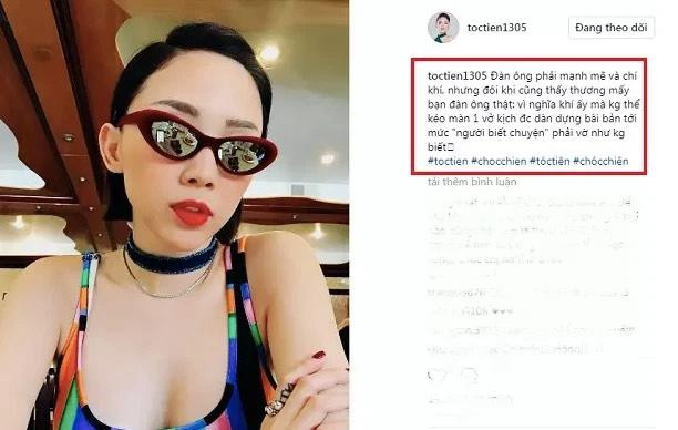 Dòng trạng thái được dân mạng cho là ám chỉ Hiền Hồ của Tóc Tiên.