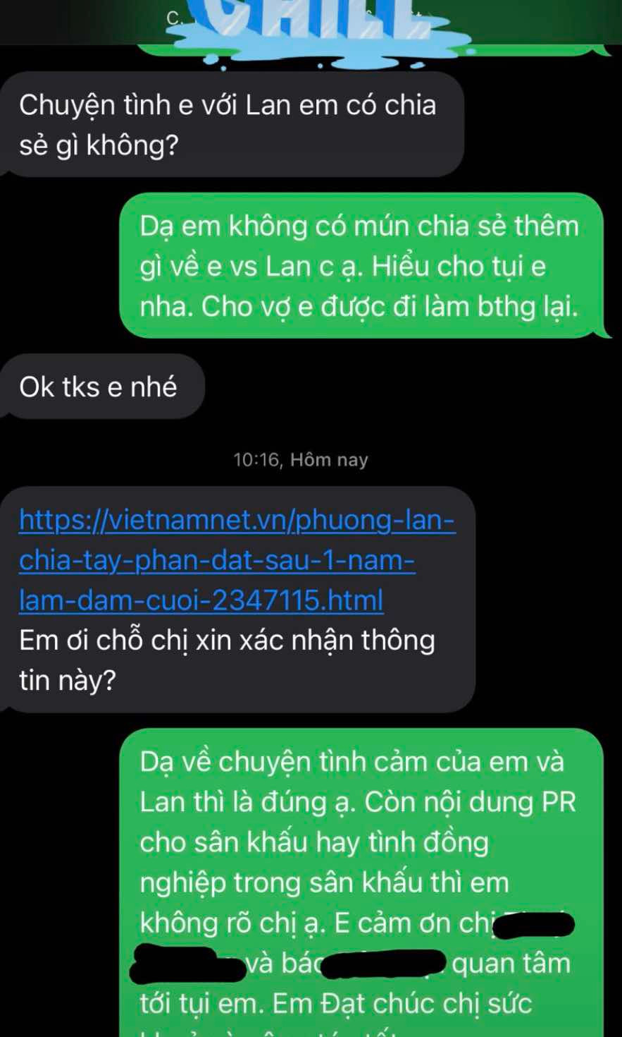 Phan Đạt chia sẻ thông tin về mối quan hệ với Phương Lan.