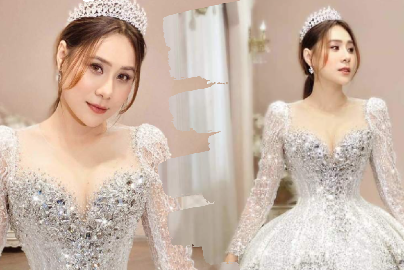 Hồ Bích Trâm xinh đẹp trong buổi thử váy cưới.