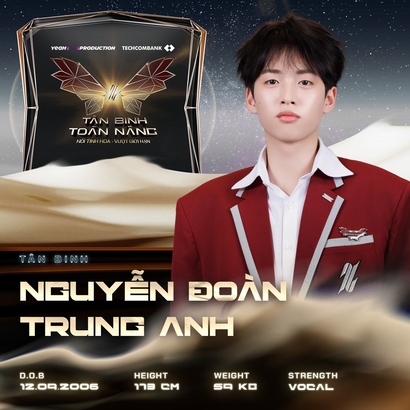 Tân binh 2K6 sở hữu ngoại hình &quot;cộng tươi&quot; khiến các chị em &quot;xiêu lòng&quot;. Ảnh: BTC.