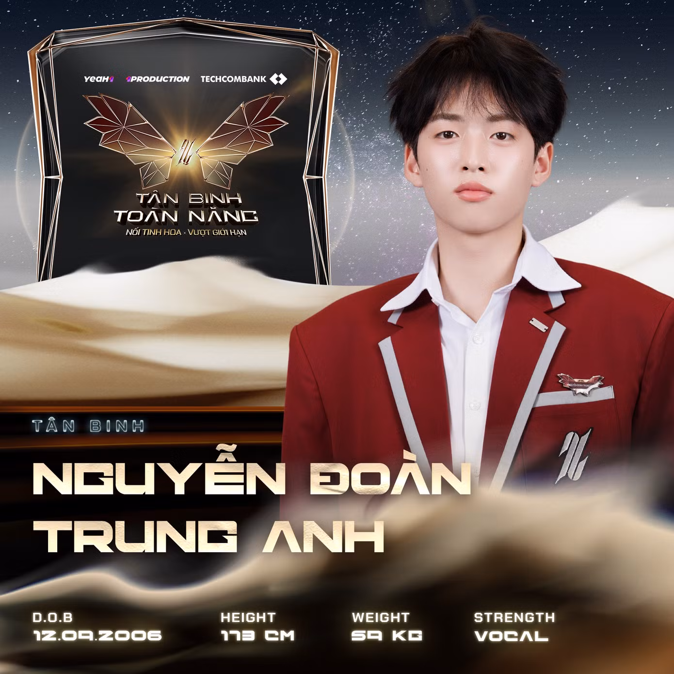 Tân binh 2K6 sở hữu ngoại hình "cộng tươi" khiến các chị em "xiêu lòng". Ảnh: BTC. Tân binh 2K6 sở hữu ngoại hình "cộng tươi" khiến các chị em "xiêu lòng". Ảnh: BTC.