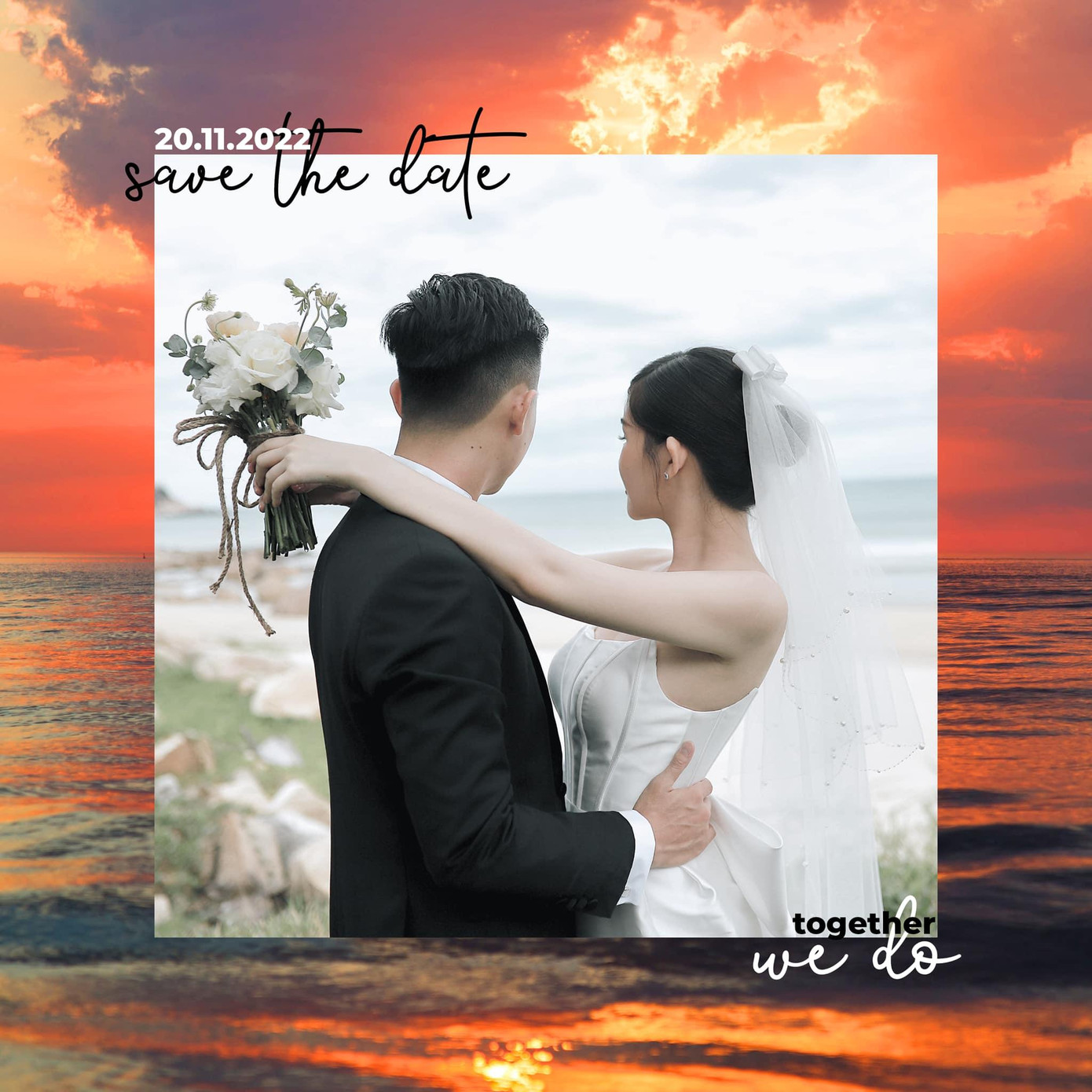 Ảnh cưới được Hoa hậu Đại dương 2017 chia sẻ lên MXH.