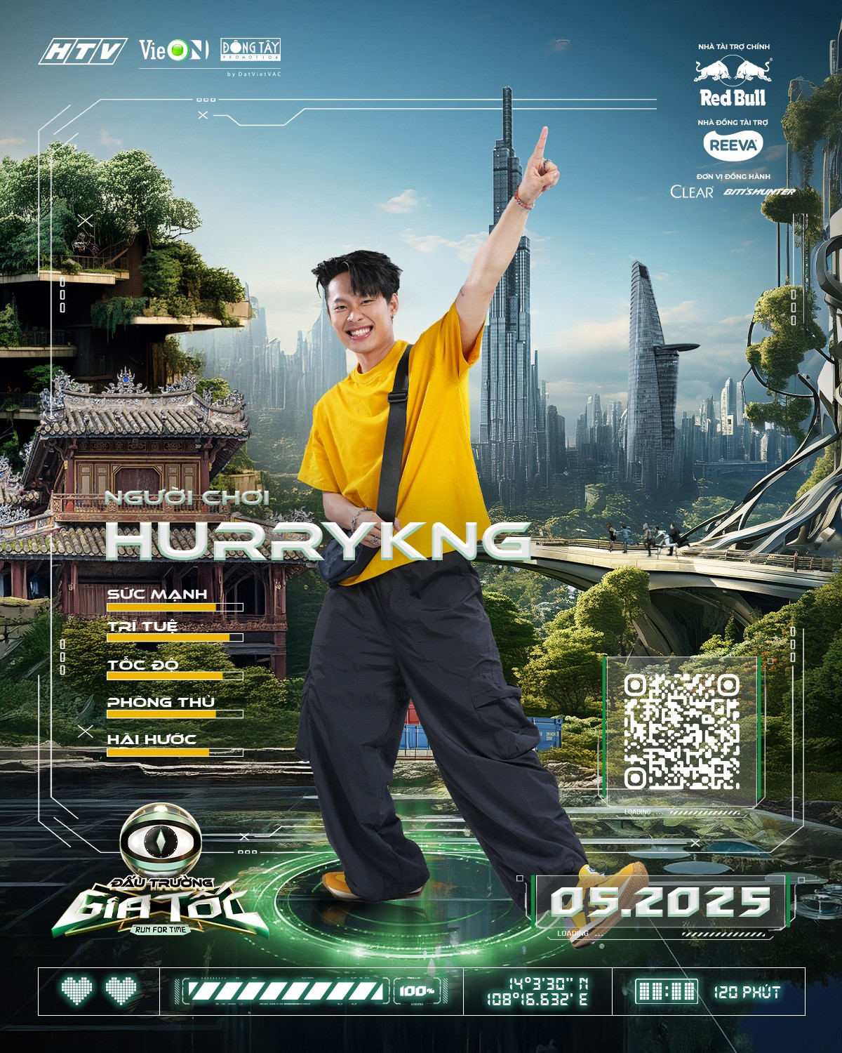 "Hai Khang" tràn đầy năng lượng trên chiếc poster của Đấu Trường Gia Tốc. "Hai Khang" tràn đầy năng lượng trên chiếc poster của Đấu Trường Gia Tốc.