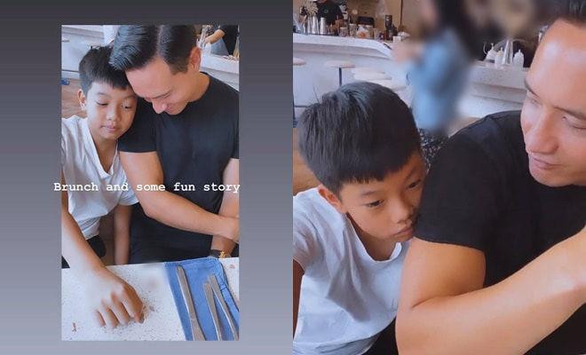 Ông xã Hồ Ngọc Hà cũng khiến dân tình ngưỡng mộ khi ân cần chăm sóc Subeo.