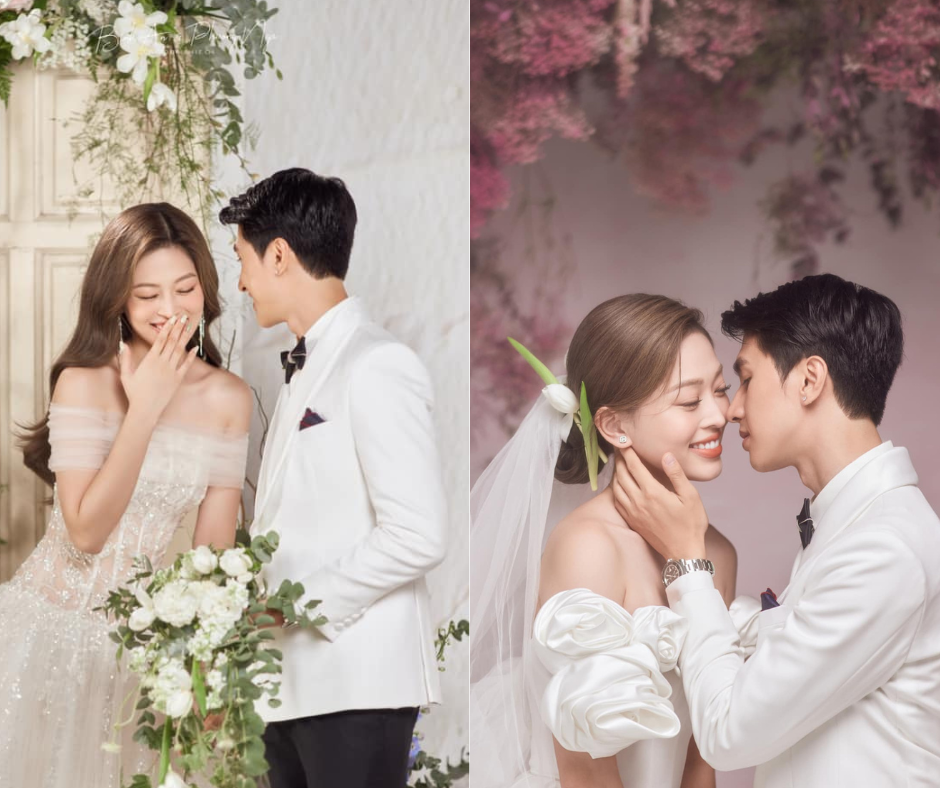 Bộ ảnh cưới được chụp trong studio của cả hai.
