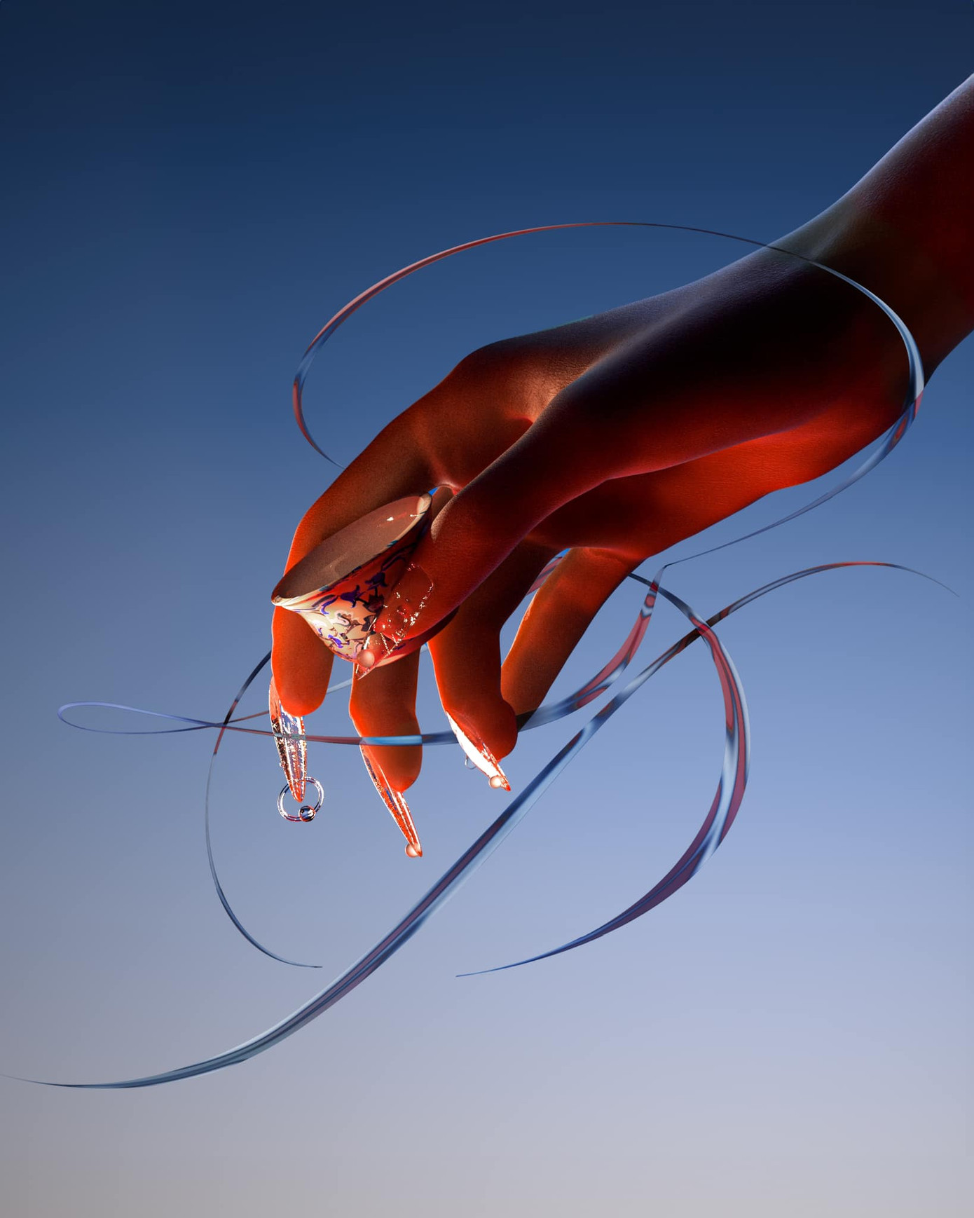 Bích Phương nhá hàng sản phẩm mới bằng hình ảnh bàn tay cùng với ký tự "B" và "P" lồng vào nhau.