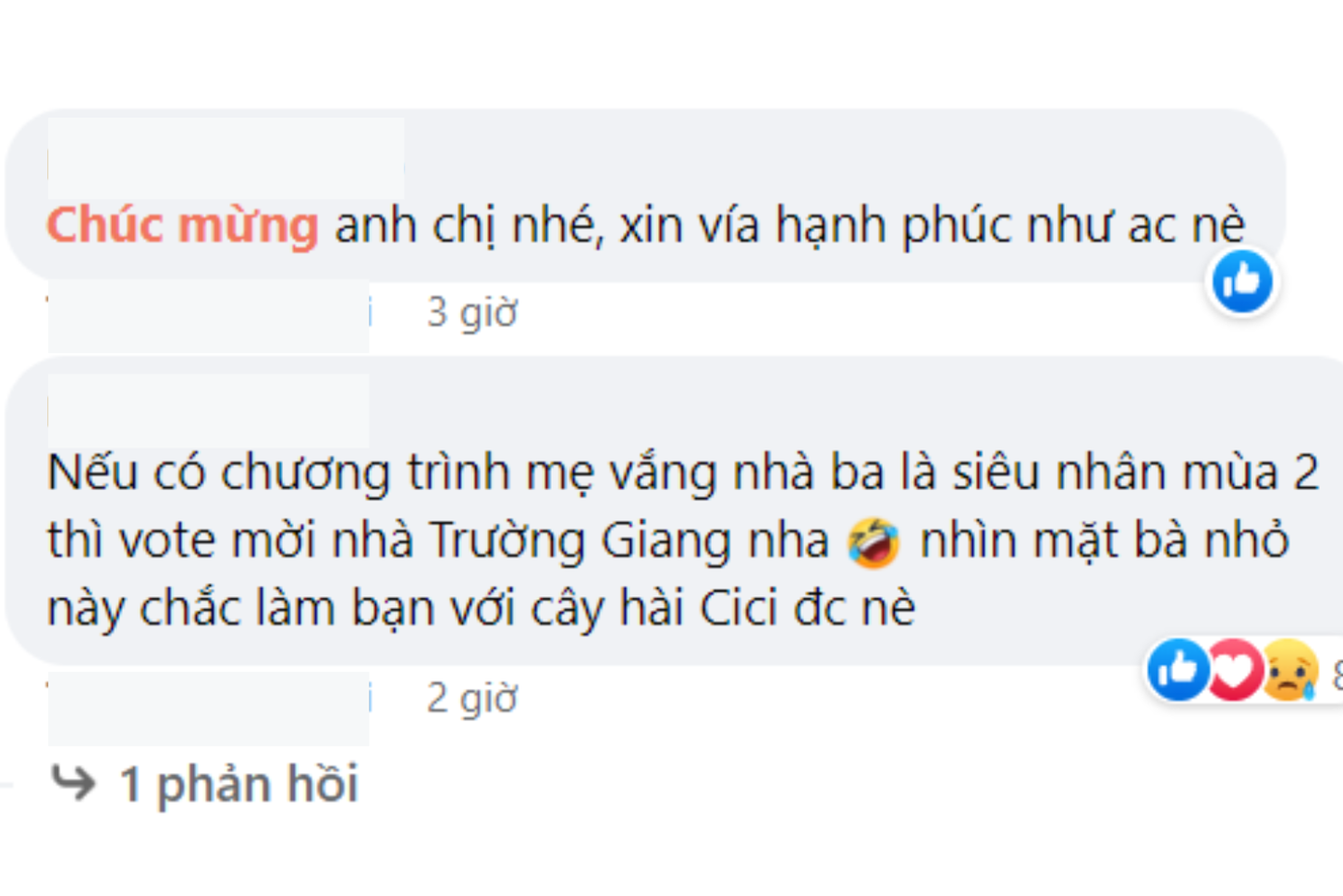 Netizen mong muốn gia đình Trường Giang sẽ góp mặt trong show truyền hình thực tế về gia đình. Netizen mong muốn gia đình Trường Giang sẽ góp mặt trong show truyền hình thực tế về gia đình.