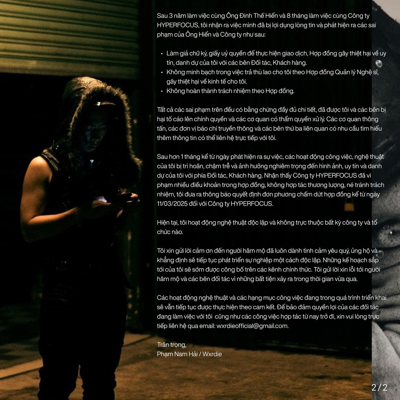 Thông báo chính thức từ Wxrdie. Thông báo chính thức từ Wxrdie.