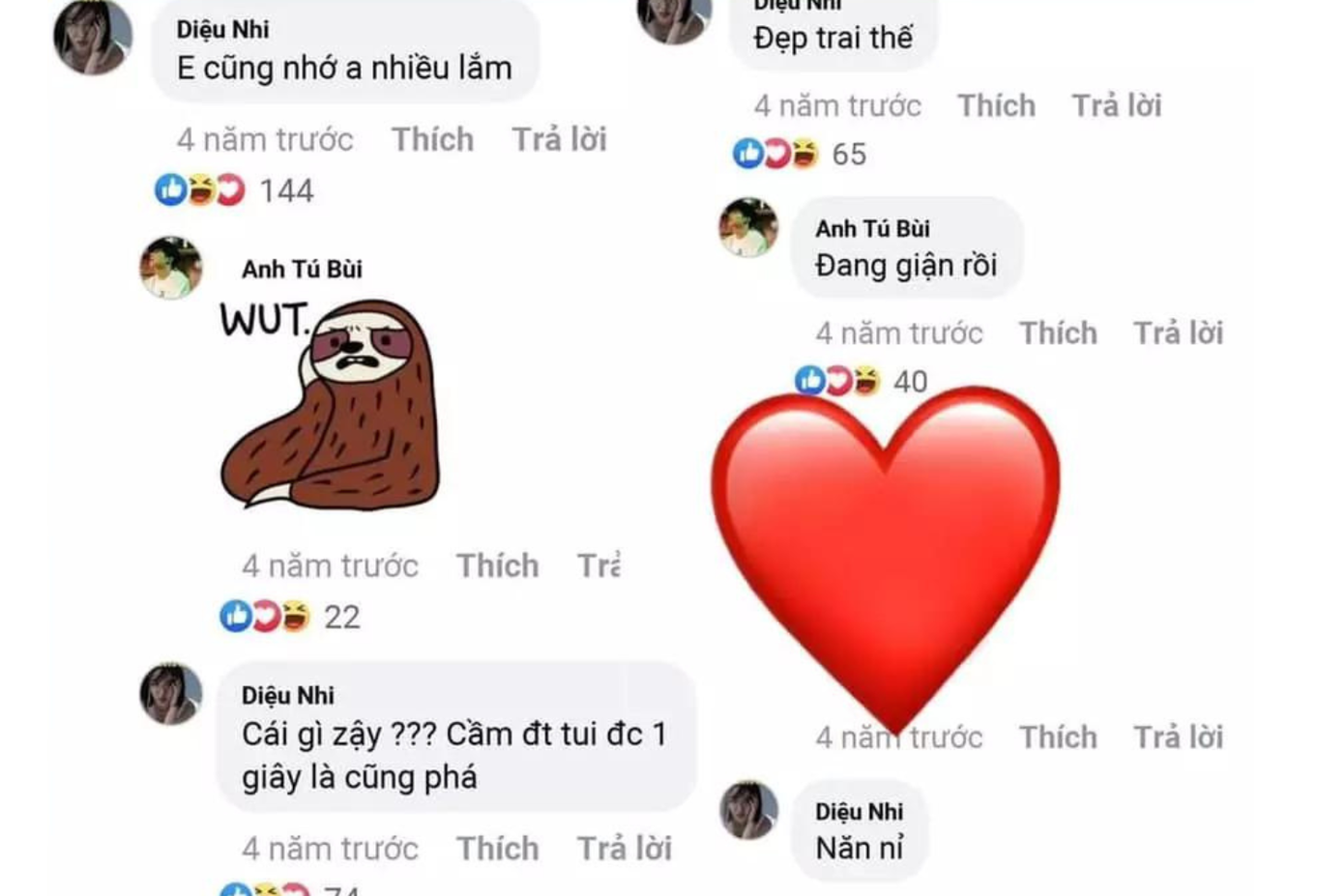 Những lần tương tác "ngọt sâu răng" trên mạng xã hội nhanh chóng được netizen "đào" lại. Những lần tương tác "ngọt sâu răng" trên mạng xã hội nhanh chóng được netizen "đào" lại.