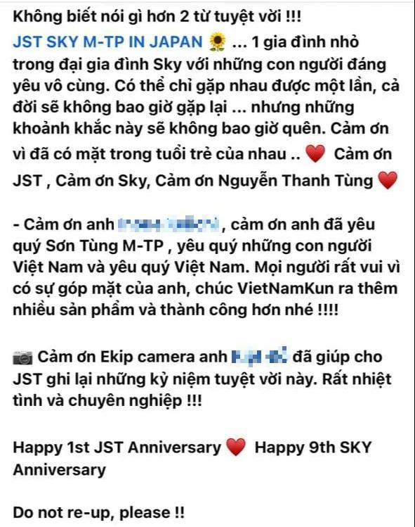 Bài đăng của cộng đồng Sky tại Nhật Bản.