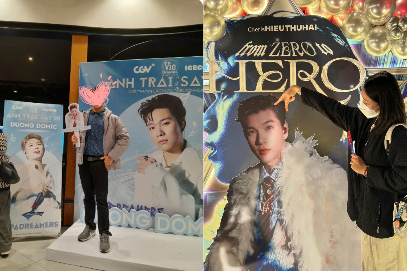 Người hâm mộ check-in cùng photobooth của "anh trai" HIEUTHUHAI, Dương Domic trước khi xem phim.