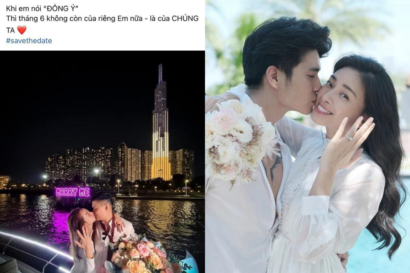 Valentine Trắng năm nay trở thành &quot;đại hội chốt đơn&quot; khi cả Ngô Thanh Vân và Minh Hằng đều thông báo bản thân được cầu hôn.
