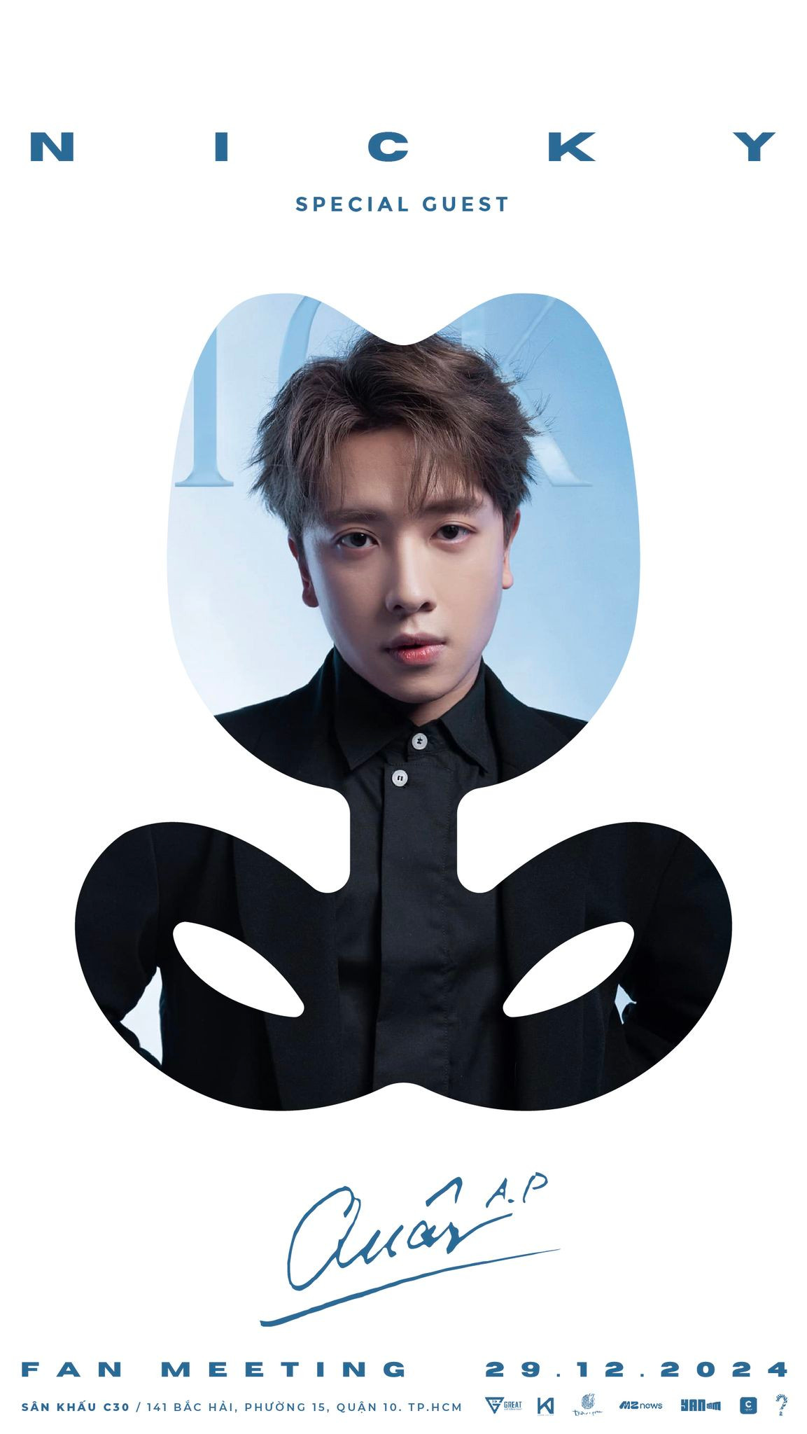 Khách mời đầu tiên "Say Hi" trong fan meeting của Quân A.P là "cây hài" NICKY. Khách mời đầu tiên "Say Hi" trong fan meeting của Quân A.P là "cây hài" NICKY.