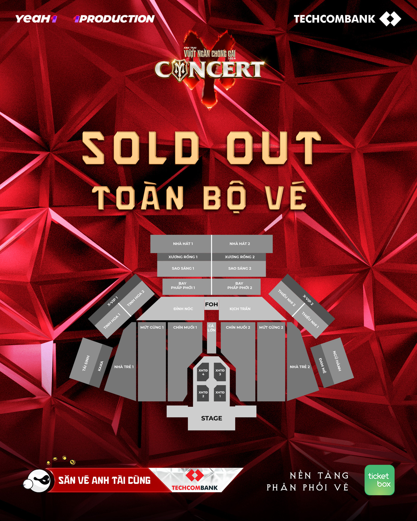 BTC concert Anh Trai Vượt Ngàn Chông Gai thông báo sold out toàn bộ vé sau hơn 40 phút mở bán.