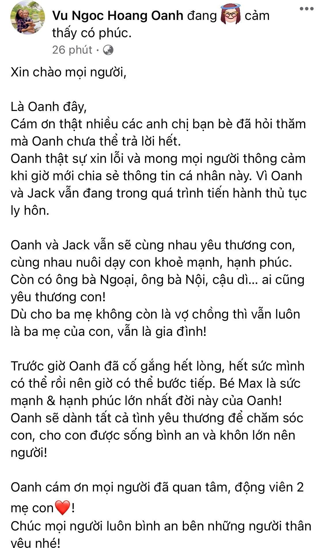 Nguyên văn chia sẻ của Hoàng Oanh trên Facebook cá nhân.