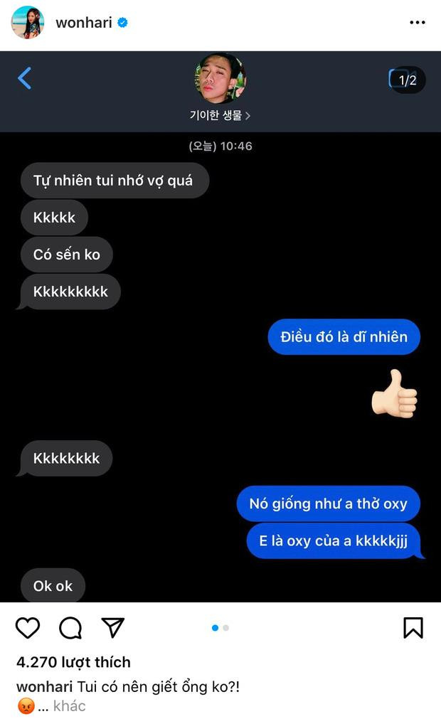 Hari khiến dân tình thích thú với màn "thả thính" chất lượng "Em là oxy của anh". Hari khiến dân tình thích thú với màn "thả thính" chất lượng "Em là oxy của anh".