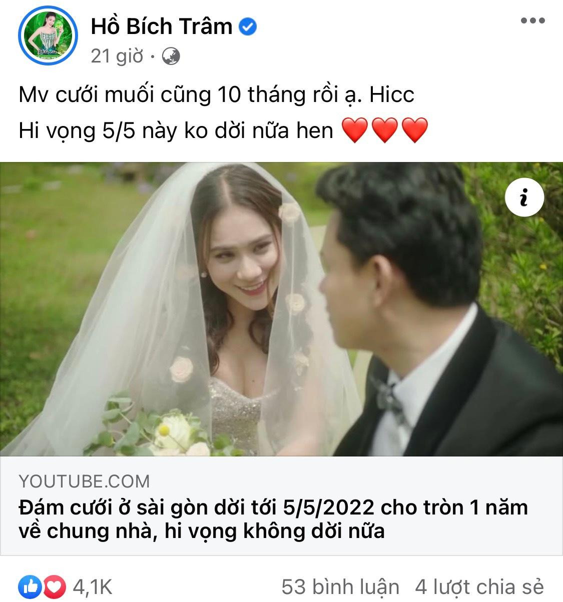 Hồ Bích Trâm chính thức xác nhận ngày tổ chức hôn lễ trên trang cá nhân. Hồ Bích Trâm chính thức xác nhận ngày tổ chức hôn lễ trên trang cá nhân.