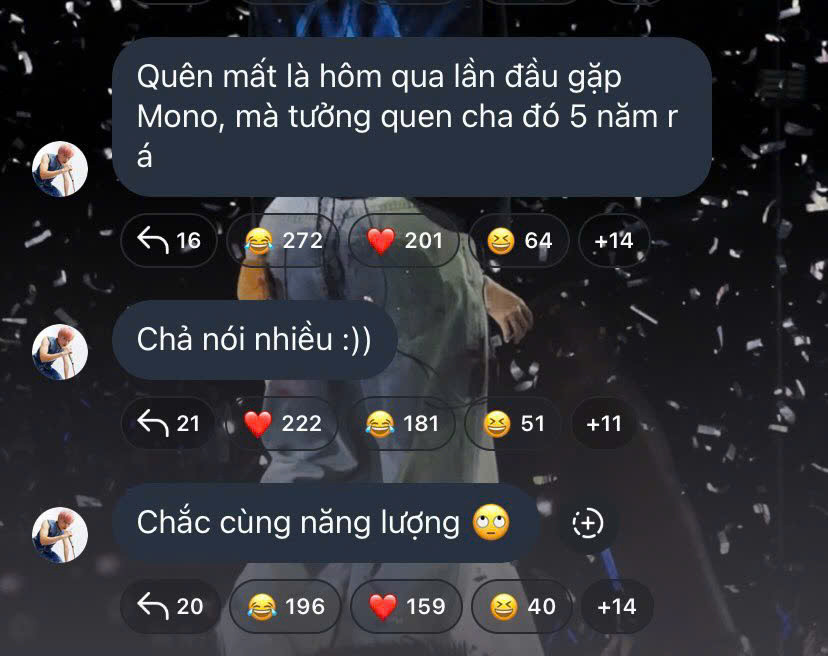 JSOL còn tiết lộ mình và MONO có cùng tần số... "nhiều chuyện". JSOL còn tiết lộ mình và MONO có cùng tần số... "nhiều chuyện".