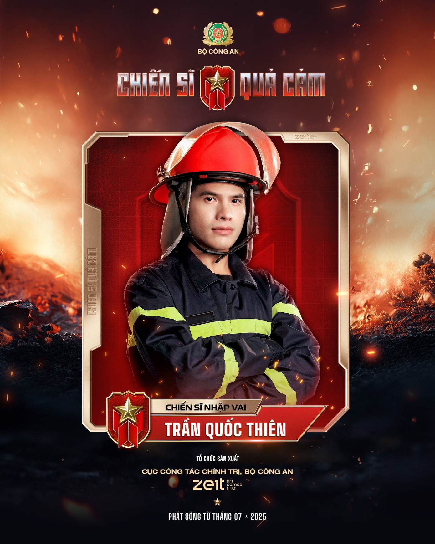 "Anh tài" Quốc Thiên mang theo tinh thần của người từng bước đi qua áp lực sân khấu để đặt mình vào thử thách mới: Trở thành một “chiến sĩ” thực thụ.