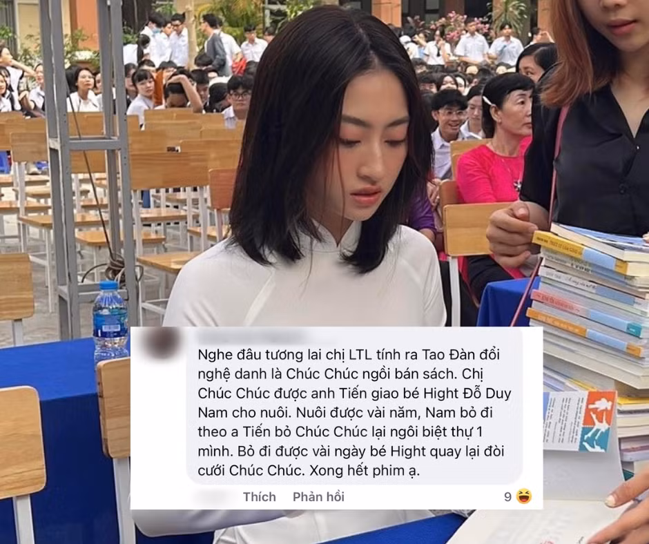 Một người hâm mộ còn lầy lội... "chế" lại kịch bản phim cho Lương Thùy Linh với hai "cameo" là Hoa hậu Thùy Tiên và trợ lý Đỗ Duy Nam.