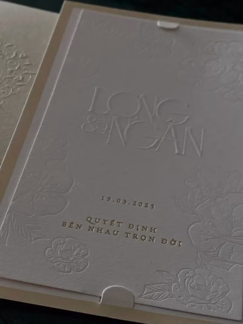 Thiệp cưới và lời hứa "bên nhau trọn đời" của Salim - Hải Long.