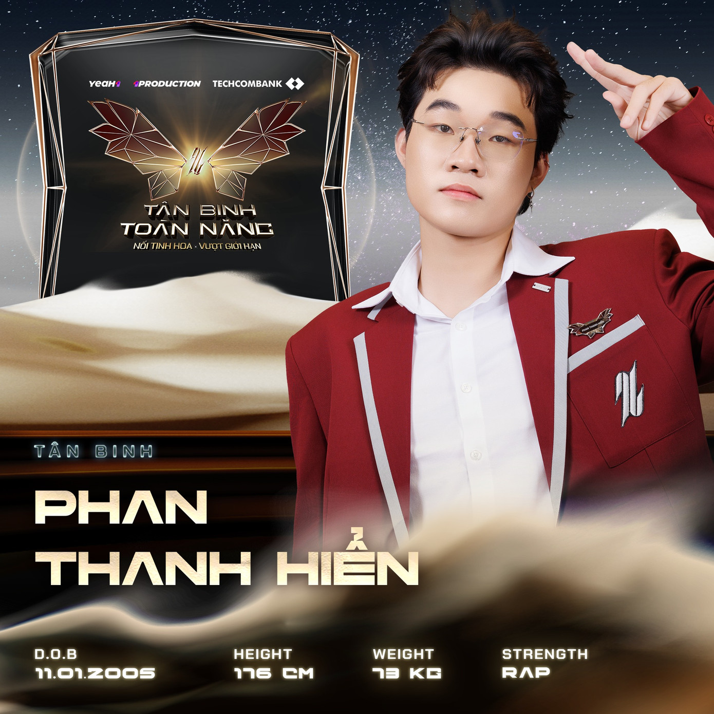 Phan Thanh Hiển là một trong những thí sinh rap tốt nhất của Tân Binh Toàn Năng. Nguồn ảnh: BTC.