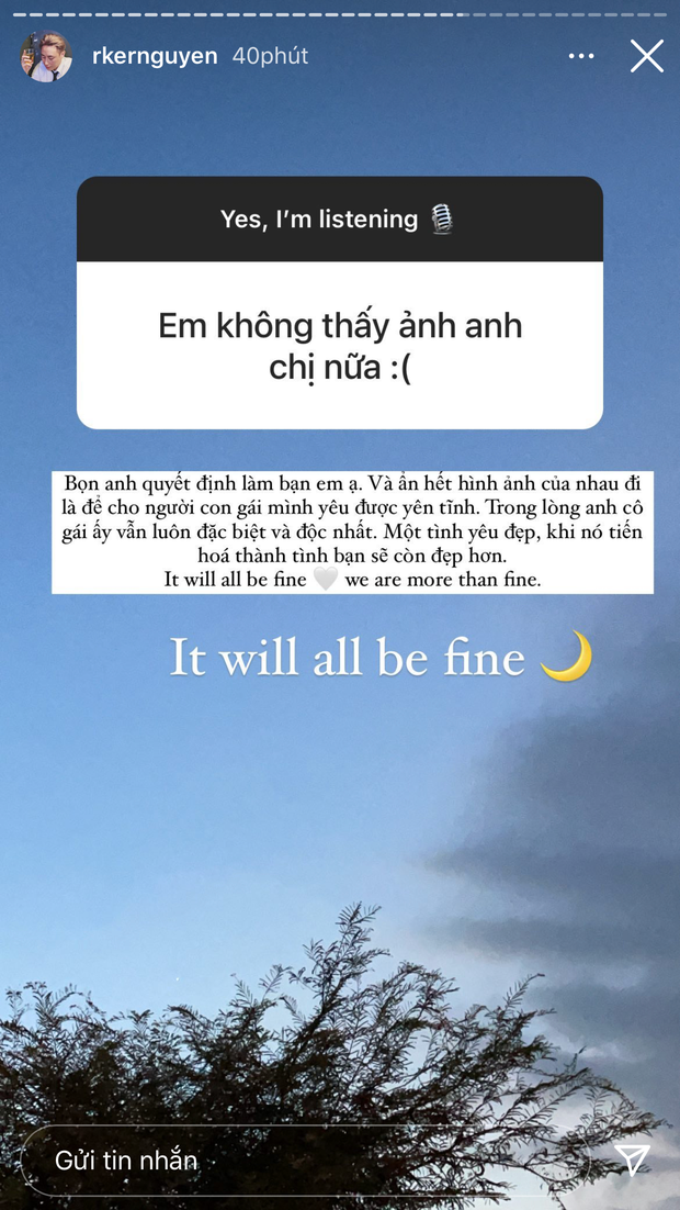 Chia sẻ của Rocker Nguyễn về việc chia tay bạn gái.