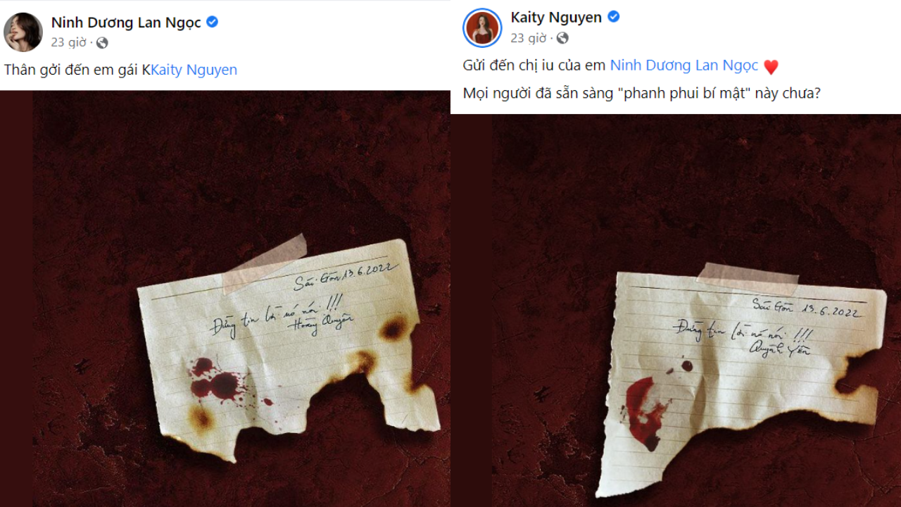 Dòng trạng thái gây xôn xao của Ninh Dương Lan Ngọc và Kaity Nguyễn. Dòng trạng thái gây xôn xao của Ninh Dương Lan Ngọc và Kaity Nguyễn.