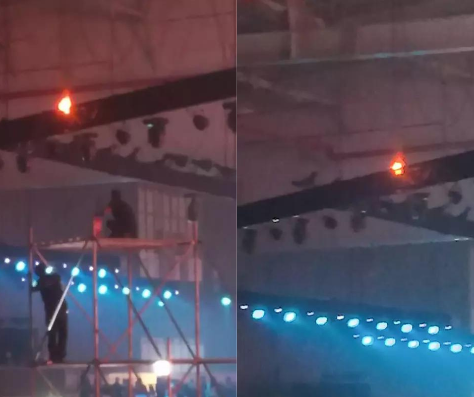 Sự cố chập điện tại khán đài VIP khiến khán giả lo lắng.