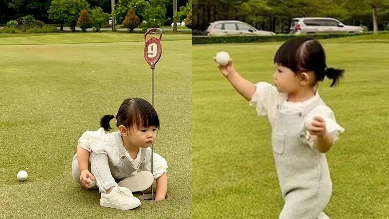 Hình ảnh đáng yêu của "công chúa" nhỏ nhà Cường Đô La trên sân golf. Hình ảnh đáng yêu của "công chúa" nhỏ nhà Cường Đô La trên sân golf.