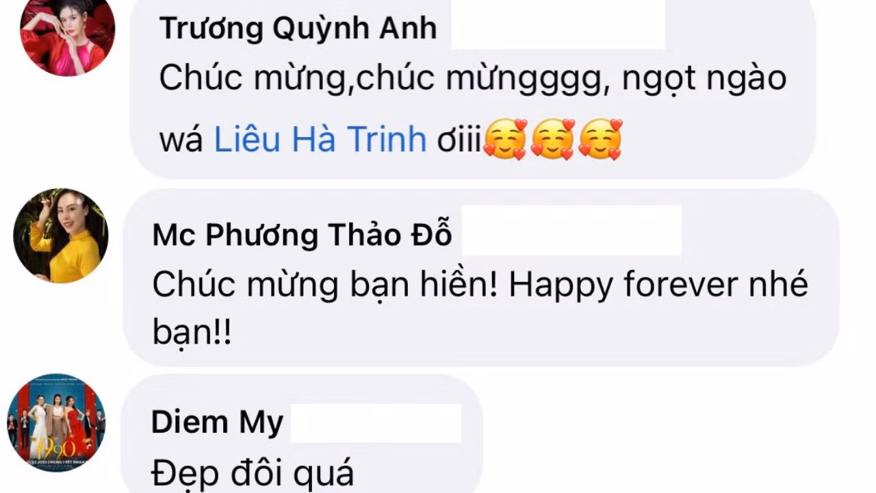 Nhiều sao Việt bày tỏ sự ngưỡng mộ đối với hạnh phúc của cặp đôi. Nhiều sao Việt bày tỏ sự ngưỡng mộ đối với hạnh phúc của cặp đôi.