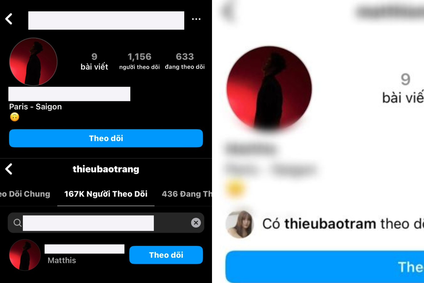 Bạn trai tin đồn của Thiều Bảo Trâm hiện để chế độ riêng tư cho tài khoản Instagram. Bạn trai tin đồn của Thiều Bảo Trâm hiện để chế độ riêng tư cho tài khoản Instagram.