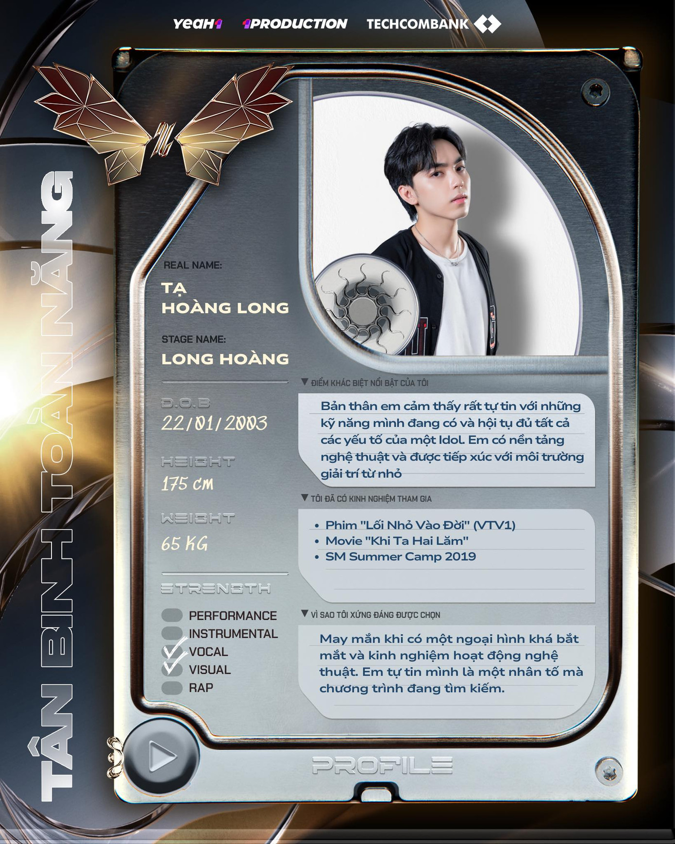 "Chiếc CV" xịn xò của Long Hoàng. Nguồn ảnh: BTC.