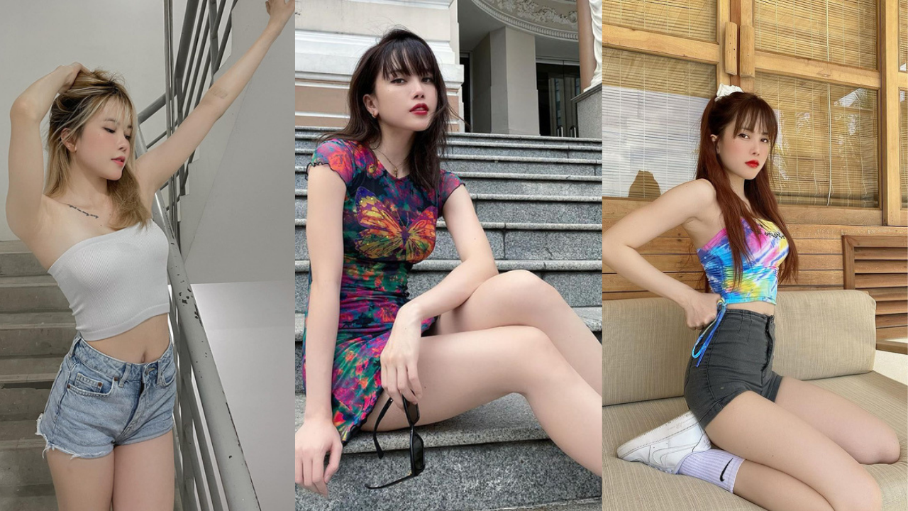 Thiều Bảo Trâm thường xuyên diện những item hai dây, bó sát.