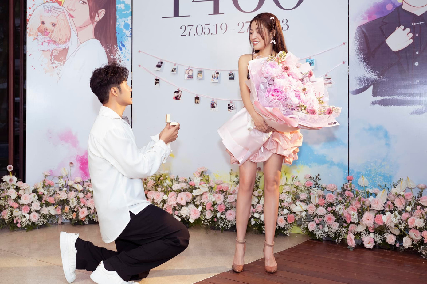 Gin Tuấn Kiệt cầu hôn Puka vào dịp kỷ niệm 4 năm yêu nhau.